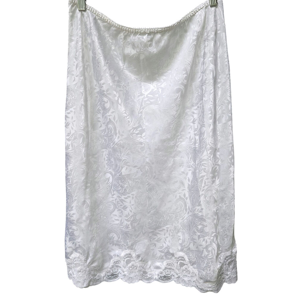Lucie Ann Vtg 90s Poet Coquette Boho Floral Paisley Jacquard Lace Trim Skirt M